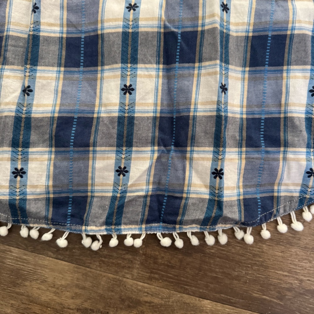 Jag Ombre Plaid Tassel Tunic in Pink and Blue - Picture 10 of 12
